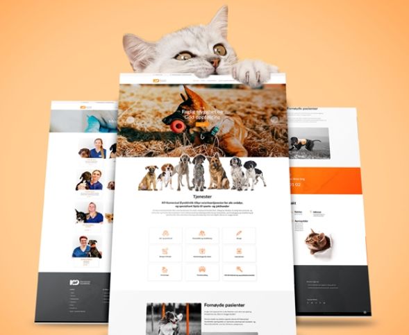 Webdesign og webutvikling av hjemmeside for K9 Nannestad Dyreklinikk